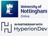 University of Nottingham and HyoerionDev logos